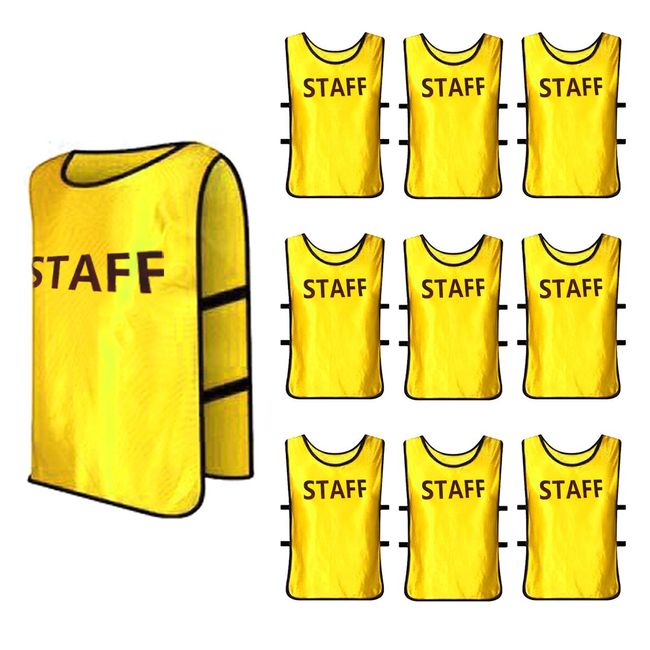 Fermore Staff Bibs Staff Uniform Staff Bibs Tournament Management Set of 10 (Yellow)