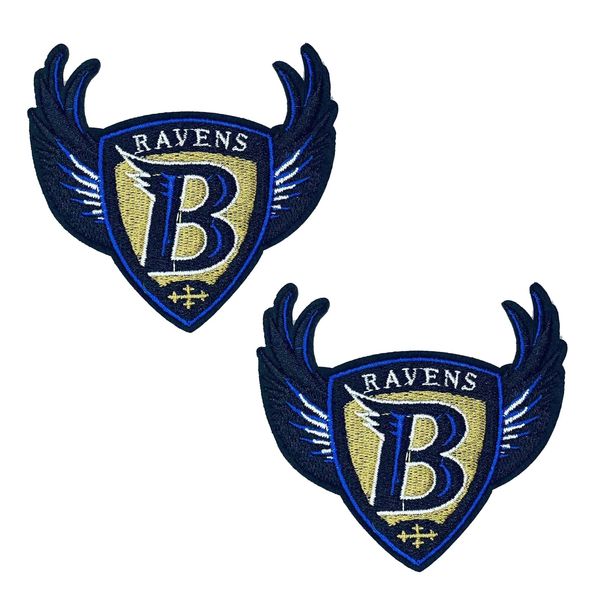 DEZARO 2Pcs Popular Rugby Team Wing Logo Embroidered Patch, Iron on or Sew on Patch Applique for Clothes, Dress, Hat, Jeans, DIY Accessories