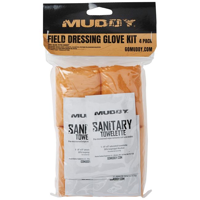 Muddy Treestands Field Dressing Glove Kit (Pack of 4) Black, One Size