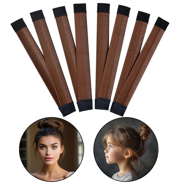 4 Pack Hair Bun Maker, Easy Bun Maker for Long Hair, Ballet Bun for Kids and Women Brown