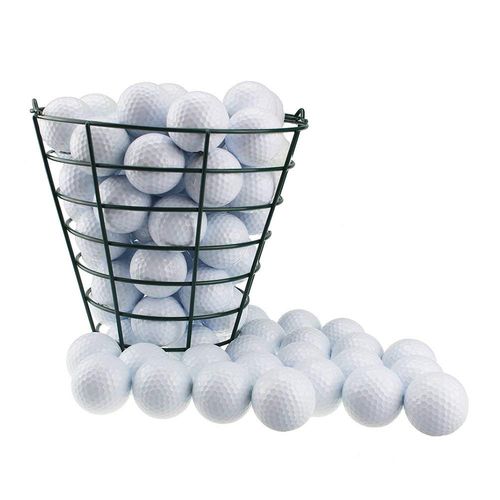 KOFULL Golf Balls Bucket Metal Golf Ball Basket Durable Golf Basket ball Container Storage Golf Accessories (store 50pcs balls)