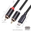 USB Type-C to 2 RCA Male Stereo Audio Cable USB-C Jack Converter Adapter Android