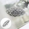 2 Pcs Vintage Silver Leafy Barrette Antique Filigree Flower Crystal Barrette Metal Retro French Hair Clips For Women Girl