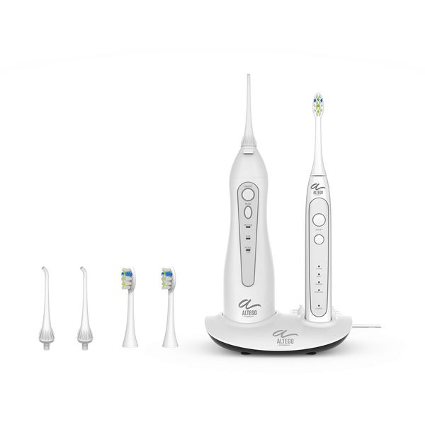 Altego by Chargeworx Ultra Sonic Electric Toothbrush and Water Flosser Combo Set with Inductive Charging, Rechargeable Cordless, Advanced Teeth Whitening, Dental Oral Irrigator