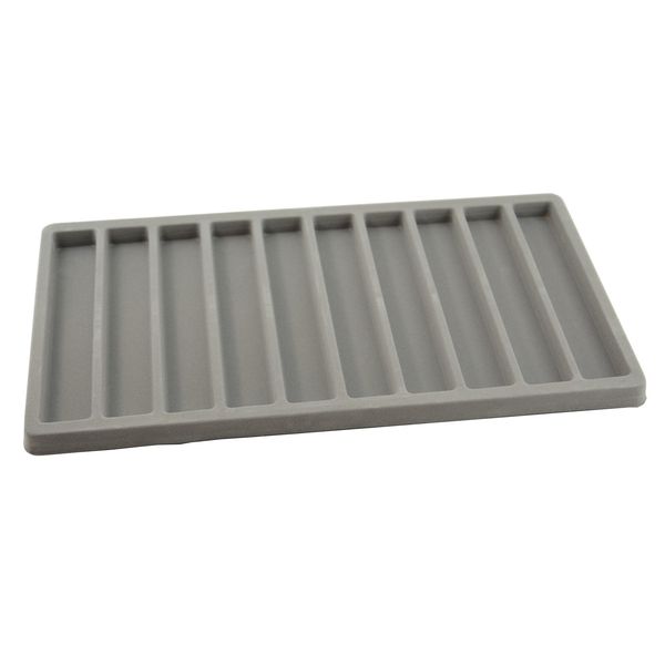 boxdisplays 10 Compartment Bracelet Tray Insert (BD96-10) - Full Size - Grey