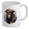 Shopagift Monkey Pirate Mug Buccaneer Captain Treasure White 11oz Large Gift Ceramic Cup