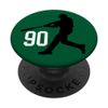 Number #90 Baseball Player Green Number 90 PopSockets Swappable PopGrip