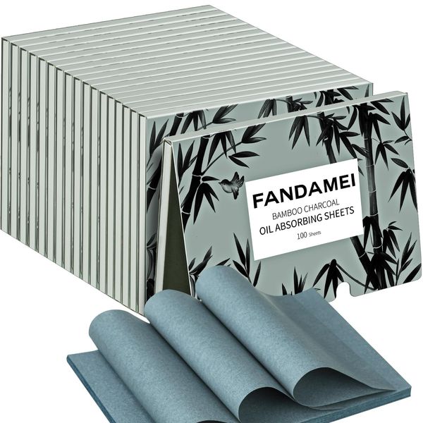 FANDAMEI 1800 Counts Oil Blotting Sheets For Face, Oil Blotting Papers For Face, Blotting Paper for Oily Skin, Oil Absorbing Sheets For Face, Oil Control Film, Oil Absorbing Tissues, Bamboo Charcoal