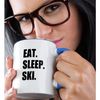 3dRose Eat Sleep Ski Two Tone Mug, Multicolor, 11 oz