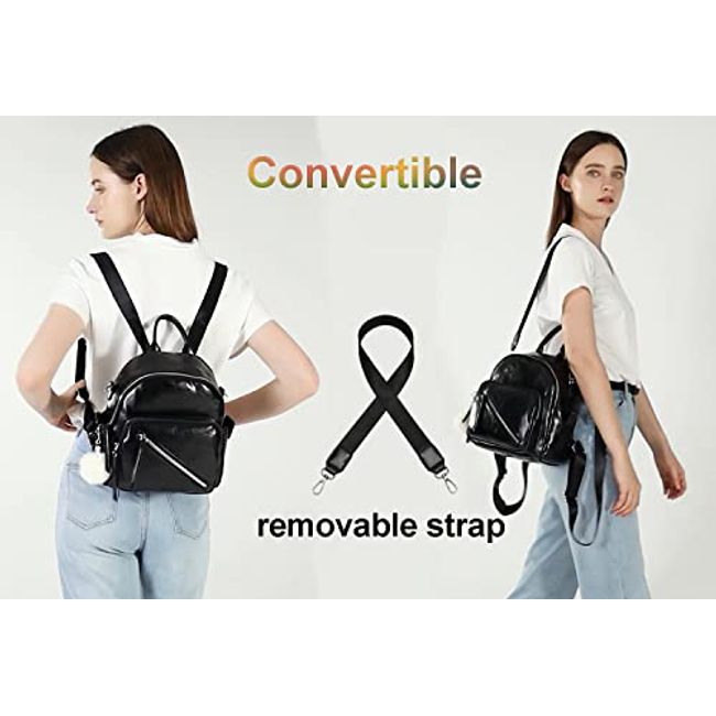 Casual Women's Mini Backpack Purse, Girls Small Backpacks Crossbody Bags -  Black 