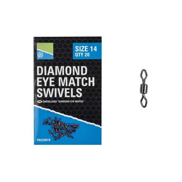 Preston Innovations Diamond Eye Match Swivels: Size 14