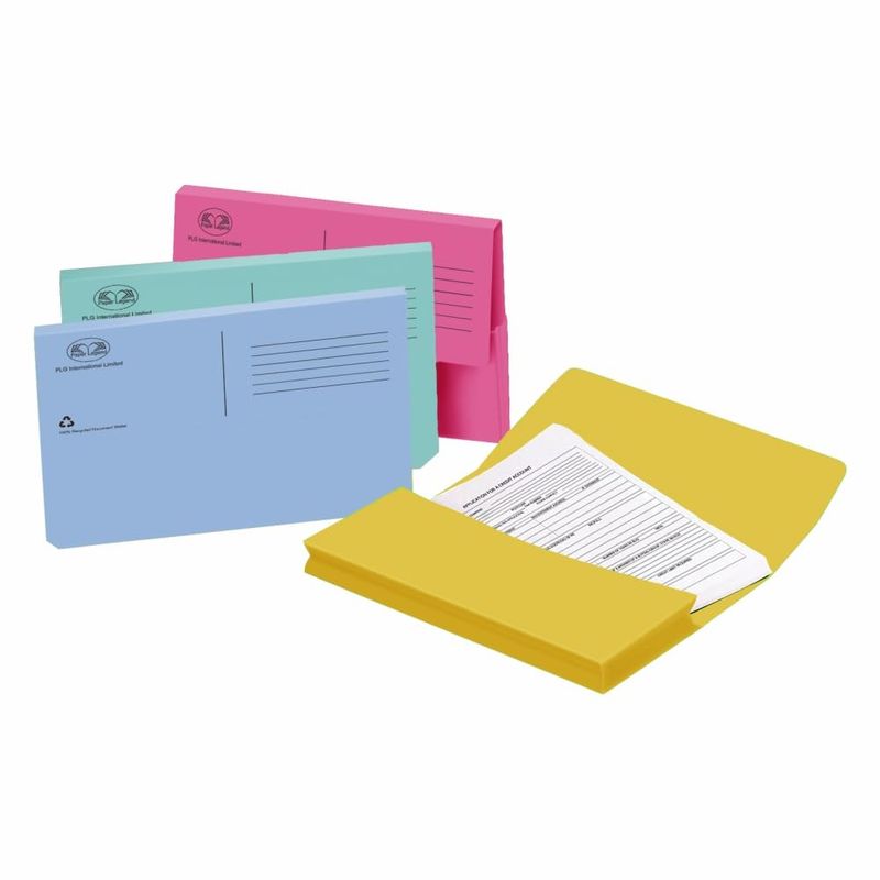 A4 Foolscap Document Wallets Folders 250 GSM, Pack of 40Pcs Pastel ...