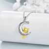 Lorram Cute Moon Cat Pendant Necklace