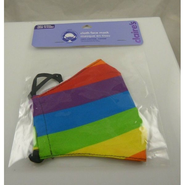 Rainbow face mask stripes pride cloth adult size pride