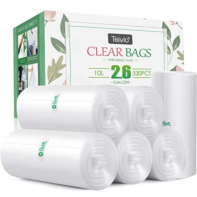 Clear Trash Bag UnScented Small Garbage Bags for Bathroom Can