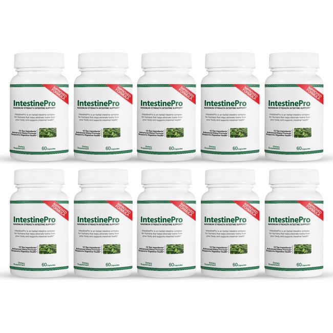 10 Pack IntestinePro, soporte intestinal de máxima fuerza-60 Cápsulas x10