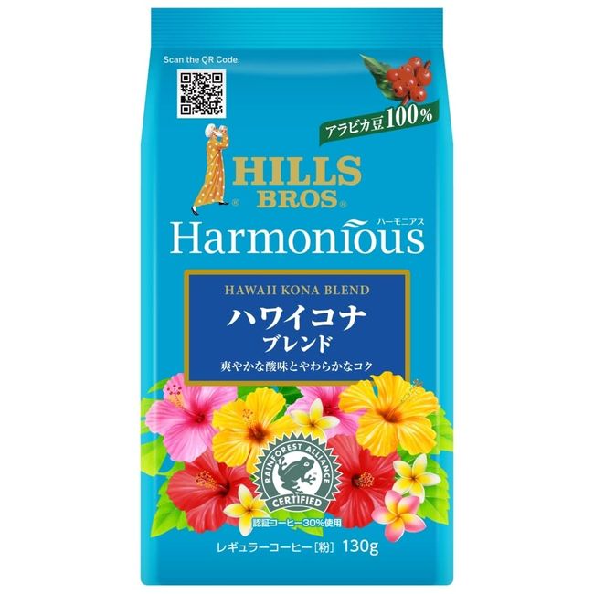 HILLS Hills Harmonias Hawaiian Kona Blend, 4.6 oz (130 g), Regular Coffee (Powder)