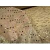 Metallic Spangle mesh Fabric, per metre - Geometric Design - Gold & Beige