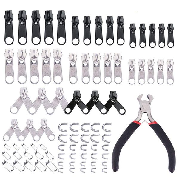 Samcos Zipper Repair Kit with Pliers for Sewing Replacement Diy Zipper Pulling Multi-functional Zipper Head Purse Sewing / Handmade / Clothing / Craft Bag / Jacket / Tent / Luggage / Sleeping Bag