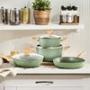 12PCS Nonstick Hammered Granite Kitchen Cookware Cooking Pots Pans Set Green