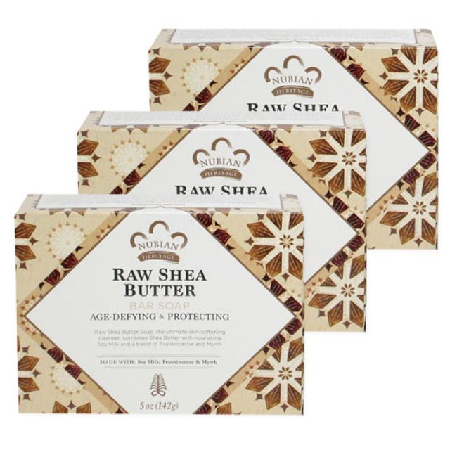 Nubian Heritage Low Shea Butter Soap Bar (Soy Milk, Frankincense, Myrrh) [Set of 3] Soap Soap Solid Hand Soap Hand Washing Prevention Moisturizing Children Adult Care