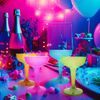 Party Essentials Plastic Champagne Glasses, 4 oz, Assorted Neon