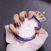 24 pcs Nail Tips Winelet Silver Foil Nail Can be used for wedding, party, holiday, dating, prom, daily life