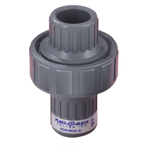 Plast-O-Matic CKM Series PVC Check Valve, Diaphragm Operated, For Corrosive Liquids, 1/2" NPT Female