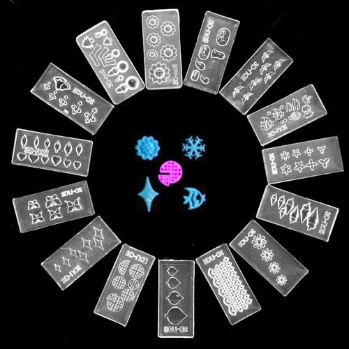 eMagTech 3D Acrylic Nail Art Moulds Silicone Carved Mold for DIY Nail Decoration 30 Patterns Kit