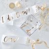 Ginger Ray White & Gold I Do Crew Hen Party Decorative Sashes 6 Pack