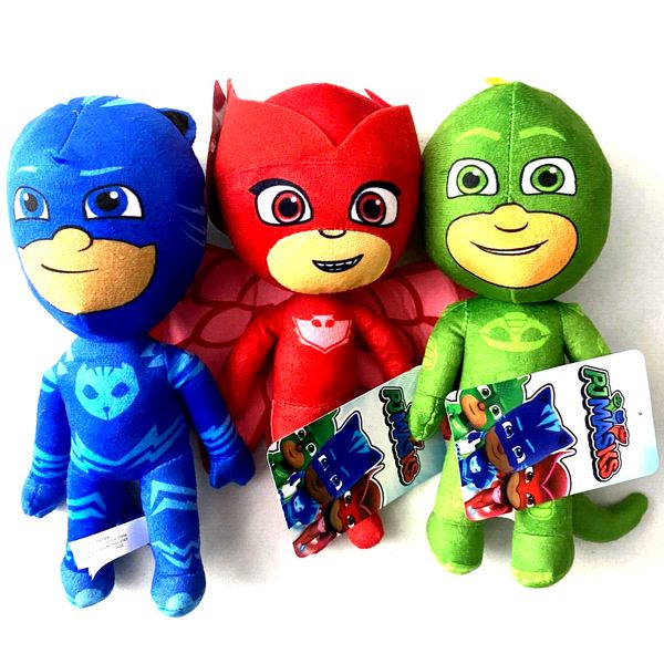 Set of 3 PJ Masks Plush Toys. Gekko, Owlette, Catboy. 9-10 inch. NWT