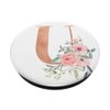 Rose Blush Floral Monogram Letter U Pretty Pink Flowers