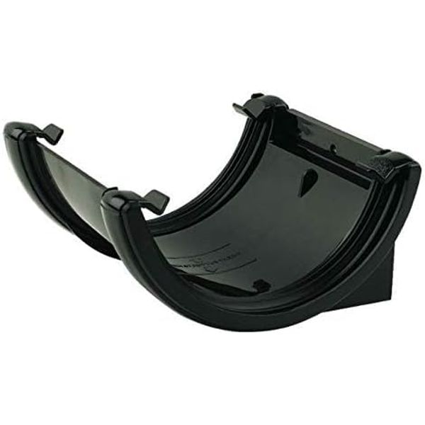FLOPLAST 112mm Half Round Fascia Gutter Union Bracket - Black