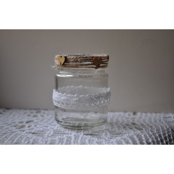 Jar, candle holder Daisy 4 for the wedding table from Rustic Art.