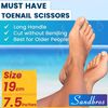 Toenail Scissors Extra Long, 19 cm, Stainless Steel with Micro Teeth (Silver..)