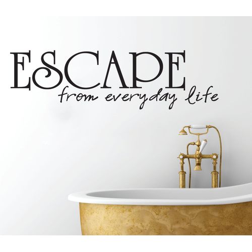 Escape from Everyday Life Wall Decal Sticker Spa Art Home Décor Bath Bathroom Tub