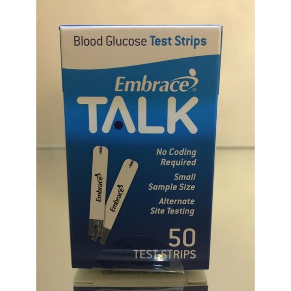 Embrace TALK Blood Glucose Test Strips 50 Qty.  Exp 01/05/2025 Free shipping