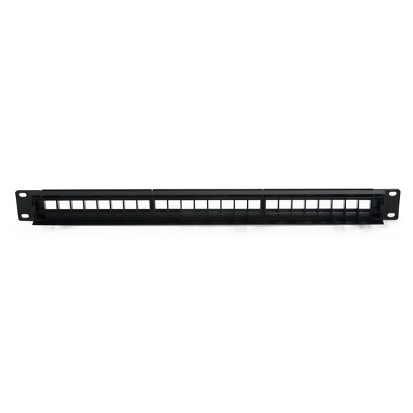 ENS 24 Port Blank Keystone Patch Panel, Wallmount or Rackmount Cat6 Network Patch Panel, 1U 19 inch RJ45 Patch Panel, Cat3/Cat4/Cat5/Cat5e/Cat6 Compatible for Gigabit Network Switch, Fast Ethernet