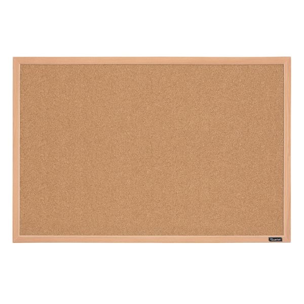 Quartet Cork Board Bulletin Board, 23" x 35" Framed Corkboard, Oak Frame, Decorative Hanging Pin Board, Perfect for Office & Home Decor, Home School Message Board or Vision Board (35-380352)