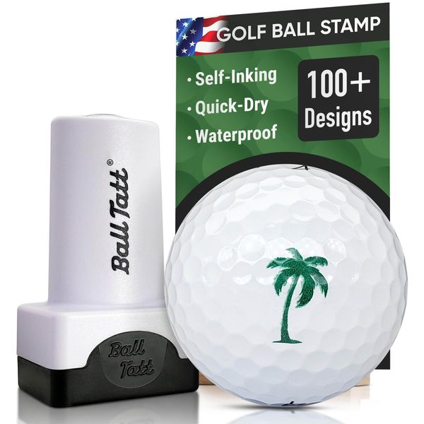 Ball Tatt - Palm Tree Golf Ball Stamp Marker Quick-Dry Self-Inking Ball Stamper