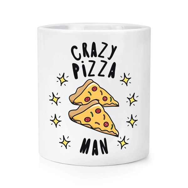 Crazy Pizza Man Stars Makeup Brush Pencil Pot