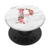 WHITE MARBLE PHONE GRIP PINK LETTER P INITIAL - P LETTER P