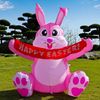 5FT Easter Inflatable Bunny Blow up Yard Decorations with Build-in LED Lights 