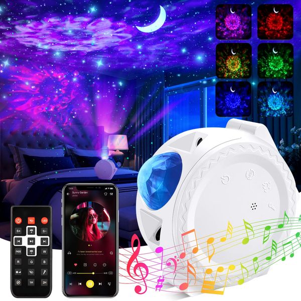 Star Projector, TRAALL 4 in 1 Galaxy Projector with Bluetooth Speaker & Timer, Remote&Voice Control, 18 Lighting Effects, Unique Sky Star Projector Night Light, Christmas Decorations for Kids Adults