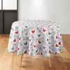 Douceur d'Intérieur, Suzette Round Tablecloth (Diameter 180 cm) Grey Printed Polyester