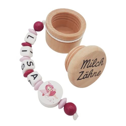Milk Tooth Box with Name Girls Tooth Fairy Pink Wooden Tooth Box Milk Tooth Gift Birthday School Enrolment