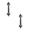 2 Pack Elegant Fleur De LYS Black Pull Handle 125mm for Stylish Home Decor - Door Handle