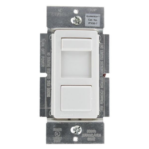Leviton IllumaTech Dimmer Switch for Fluorescent Mark 10 Ballasts, IPX06-70Z, White