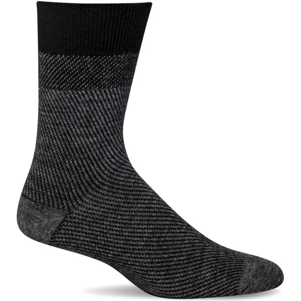 Sockwell Men's Zig Crew Sock, Black - L/XL