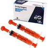 Gufastoe 50 Stück 5ml Spritze mit Schutzkappen für Industrie oder Tierfutter (Orange)